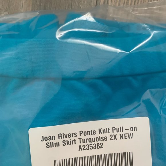 NWT JOAN RIVERS PONTE PULL-ON TURQUOISE SKIRT 2X - Picture 10 of 10